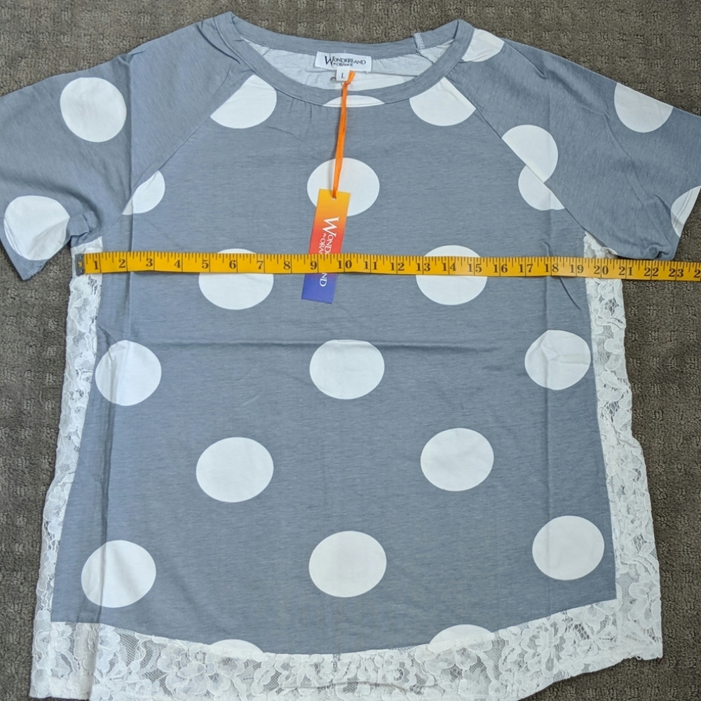 Wonderland Polka Dot and Lace Top - Picture 7 of 8